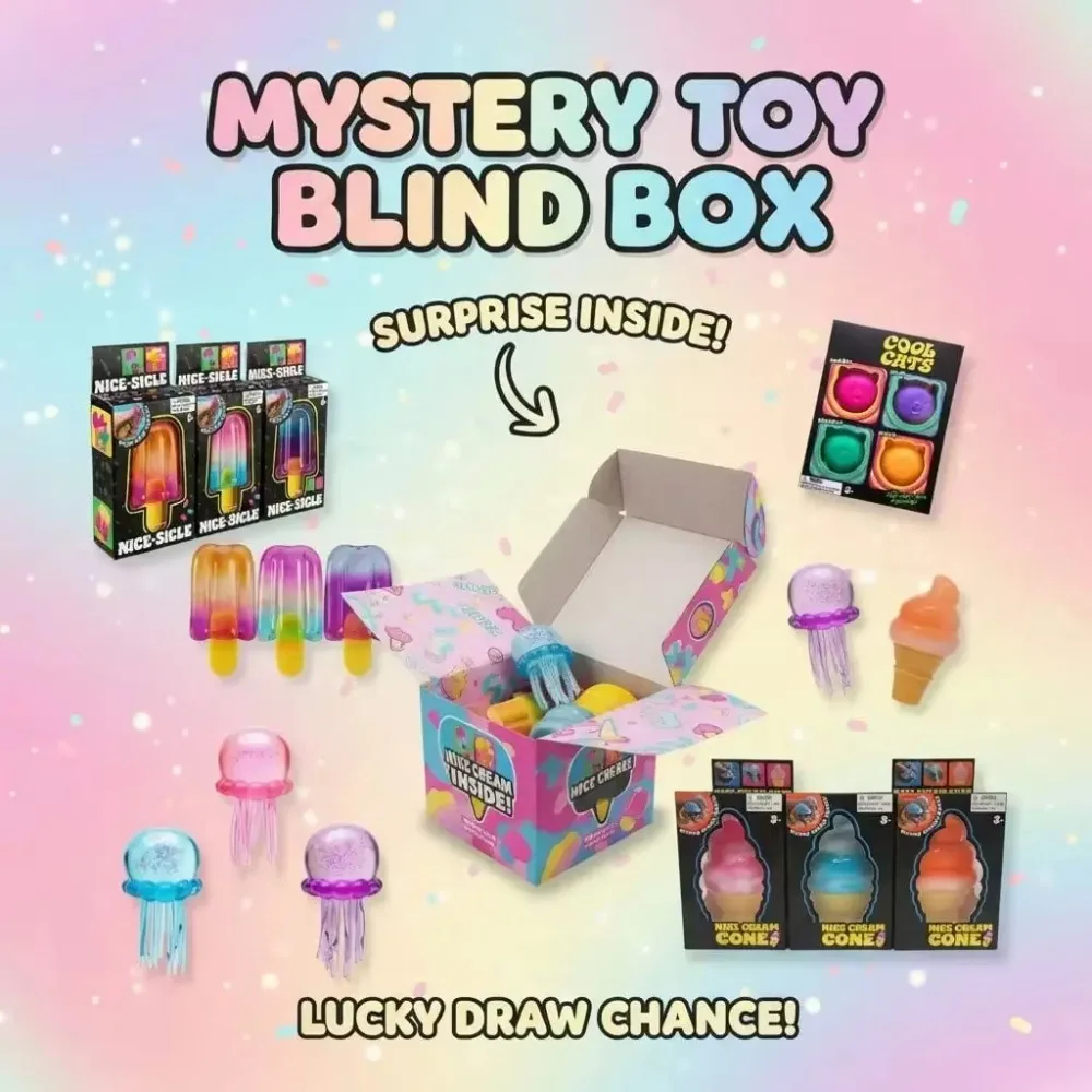 Novelty Gifts - Caixa Misteriosa Squishy, Conjunto de Brinquedos