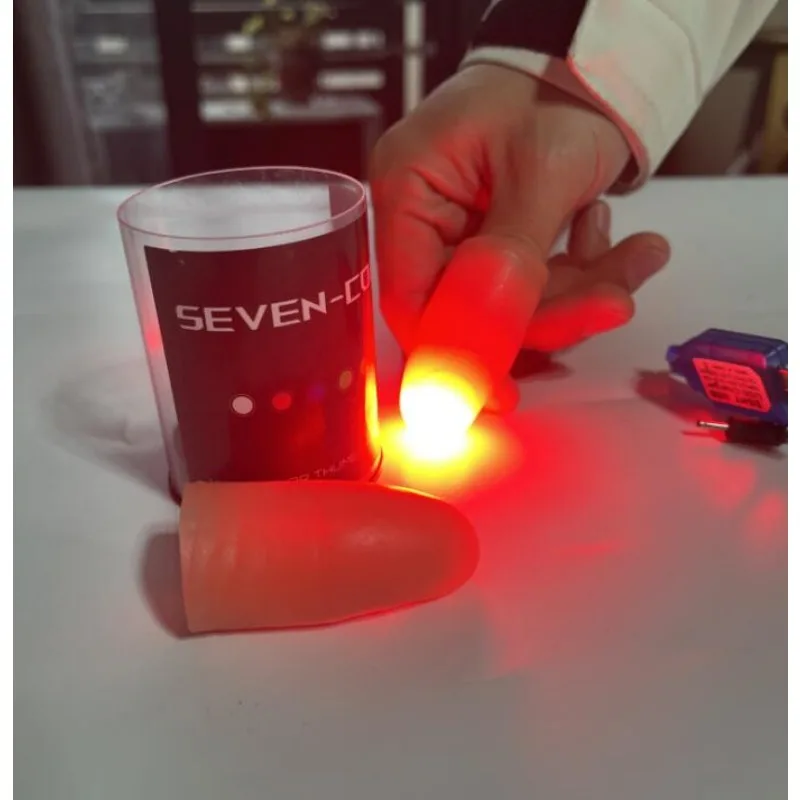 Super leve sete cores led luz  - Thumb Tip Magic Trick Set avaliação e preço
