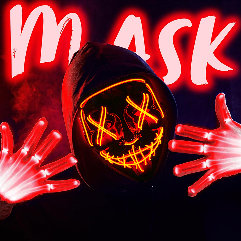 Máscara de Festa Neon Colorida - Led Purge Mask Halloween avaliação e preço