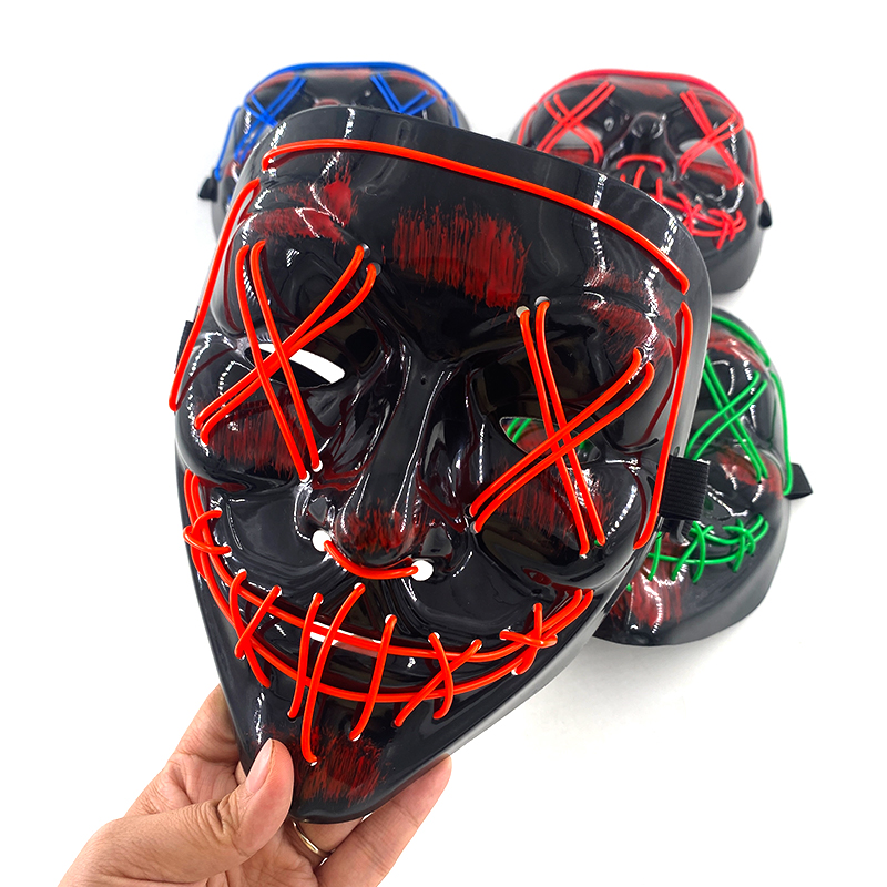 Máscara de Festa Neon Colorida - Led Purge Mask Halloween avaliação e preço