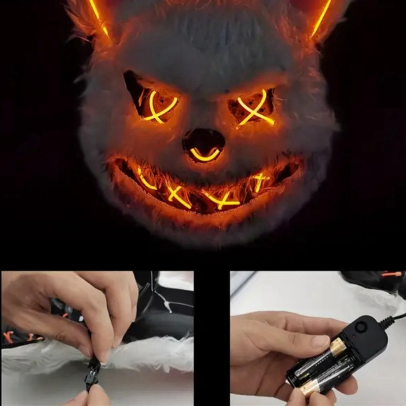 Máscara de coelho masquerade l - Led Purge Mask Halloween avaliação e preço